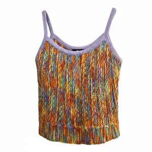 Cider Multicolor Knit Camisole with Lilac Trim